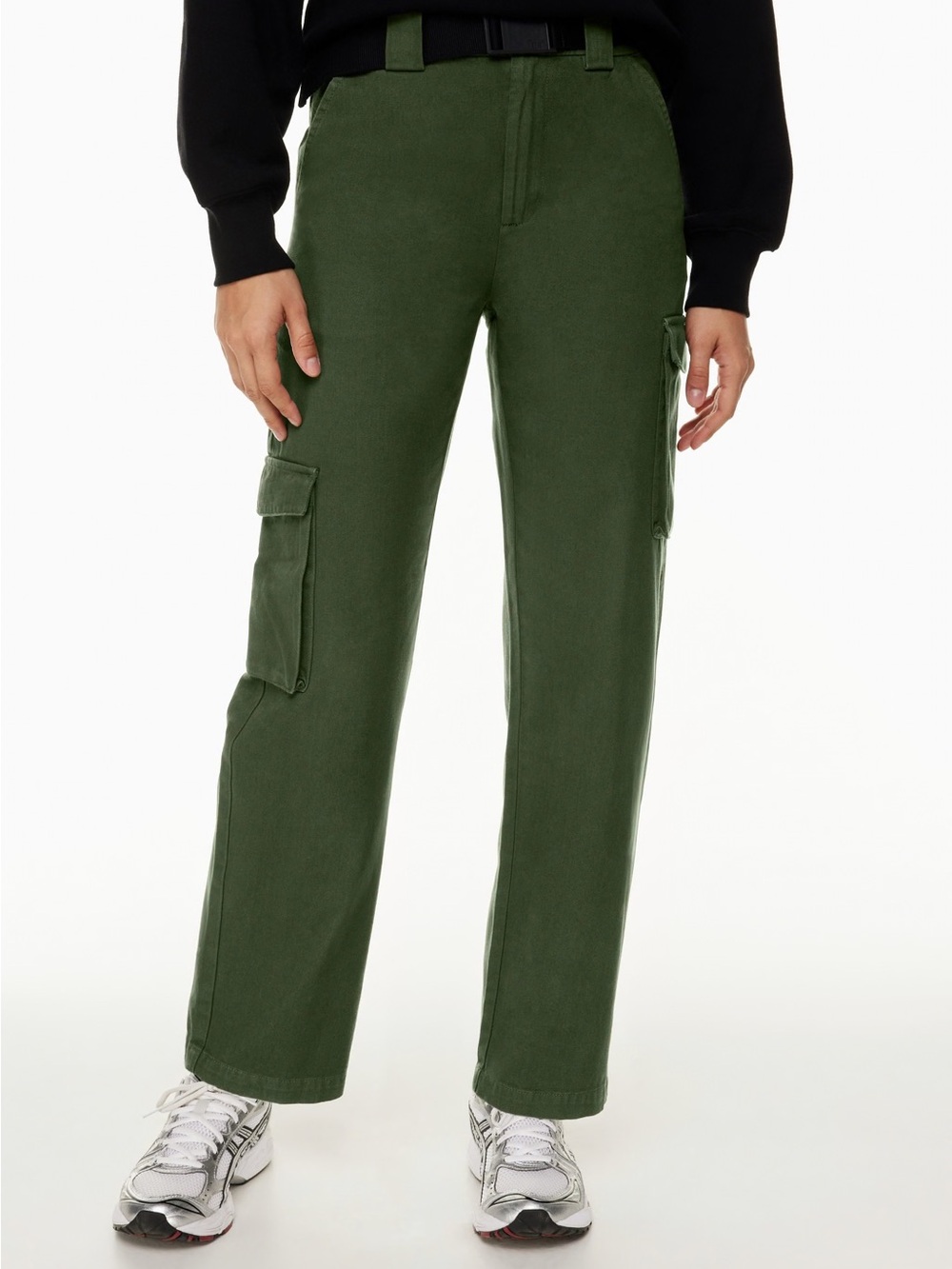 Aritzia TNA Cargo Pants- Fatigue Green 100% Cotton Straight-Leg Cargo Khakis
